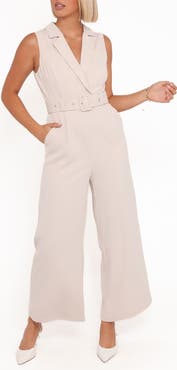 Petal & Pup Sienna Belted Sleeveless Wide Leg Jumpsuit