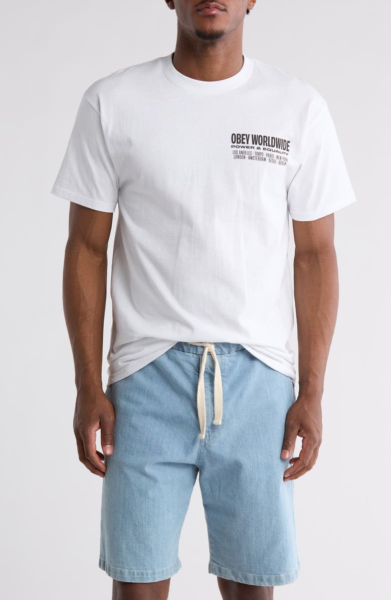 Obey Worldwide Power Equity Graphic T-Shirt, Main, color, White