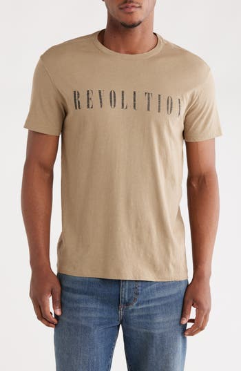 John Varvatos Revolution Organic Cotton Graphic T-shirt In Neutral