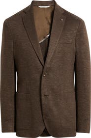 Jack Victor Hartford Brown Mélange Knit Wool & Silk Blend Sport Coat