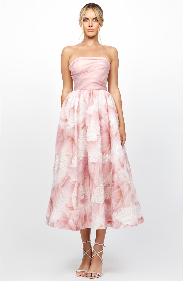 Bariano Briee Strapless Midi, Alternate, color, Blush