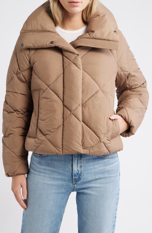 Bcbg Missy Water Resistant Diamond Quilted Jacket In Neutral