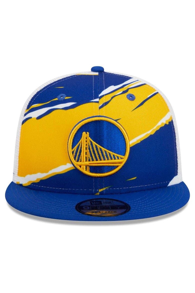Men's New Era Royal/White Golden State Warriors Tear Trucker 9FIFTY Adjustable Hat, Alternate, color, Royal