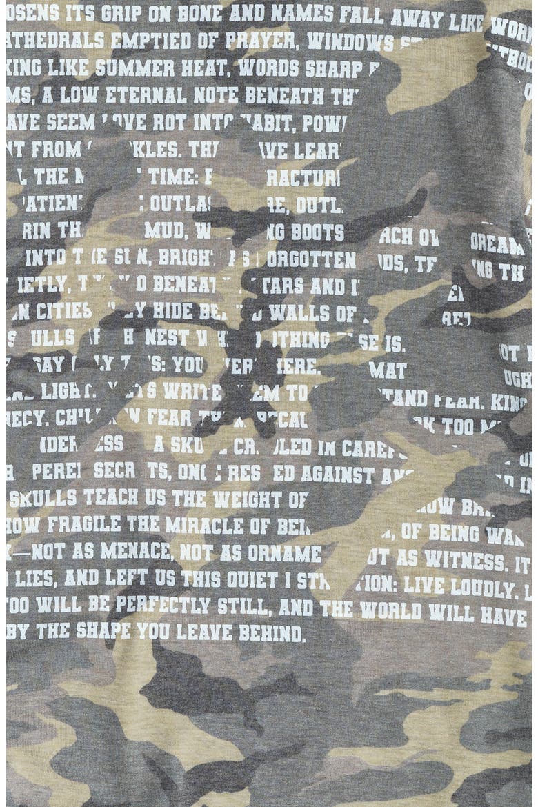 Skull Text Camo Print Graphic Ringer T-Shirt, Alternate, color, CAMO