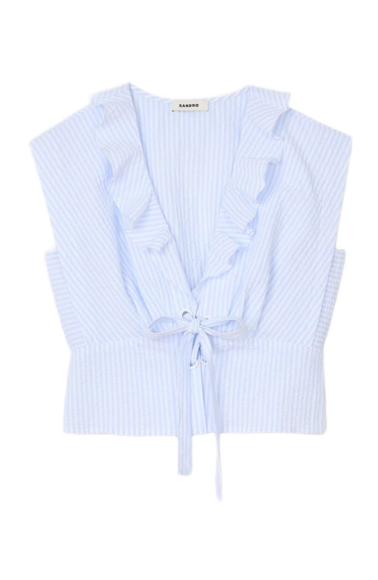 SANDRO Striped crop top, Alternate, color,