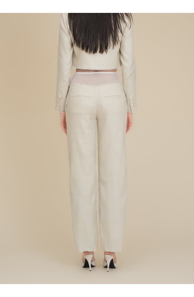 Contessa Mills Linen Laissez High-Waisted Stretch Pants, Alternate, color, Beige