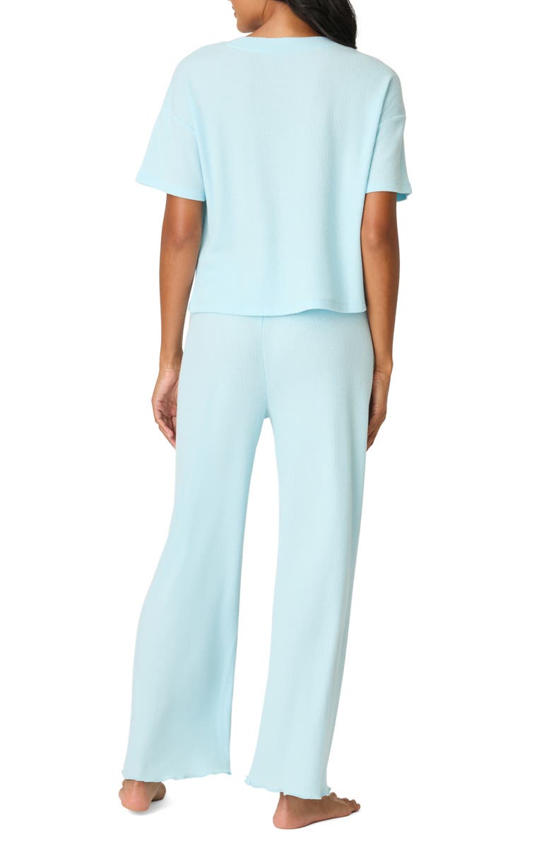 PJ Salvage Weekend Waffles Rib Pajamas, Alternate, color, Crystal Blue