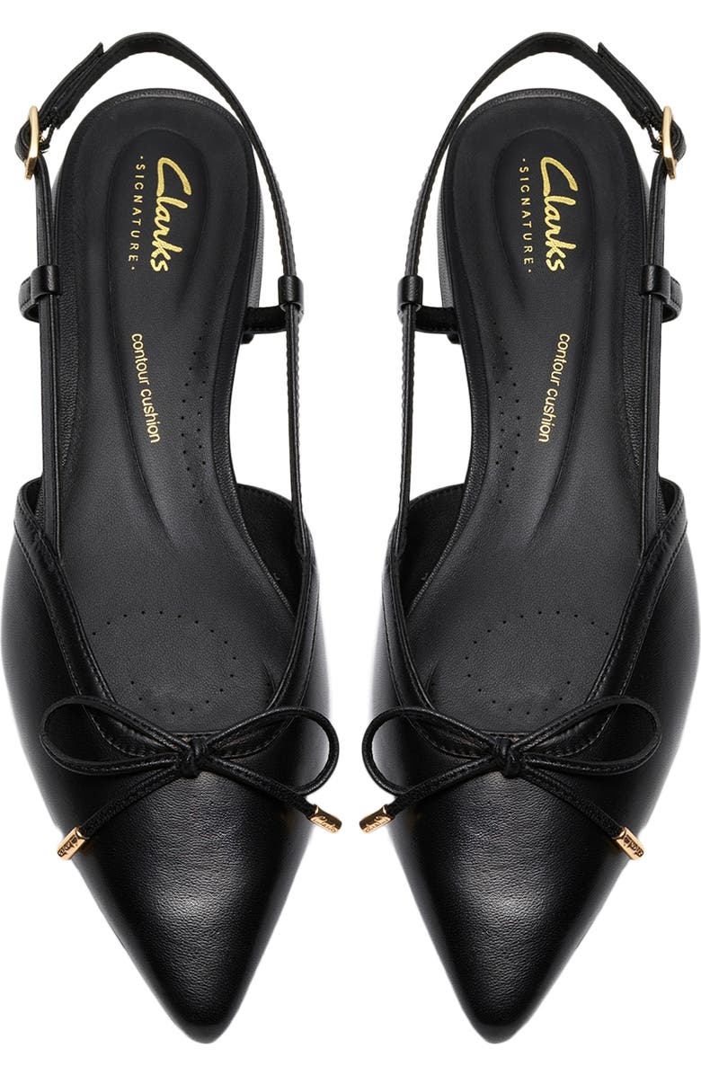 Clarks<sup>®</sup> Sensa Bow Slingback Flat, Alternate, color, Black Leather