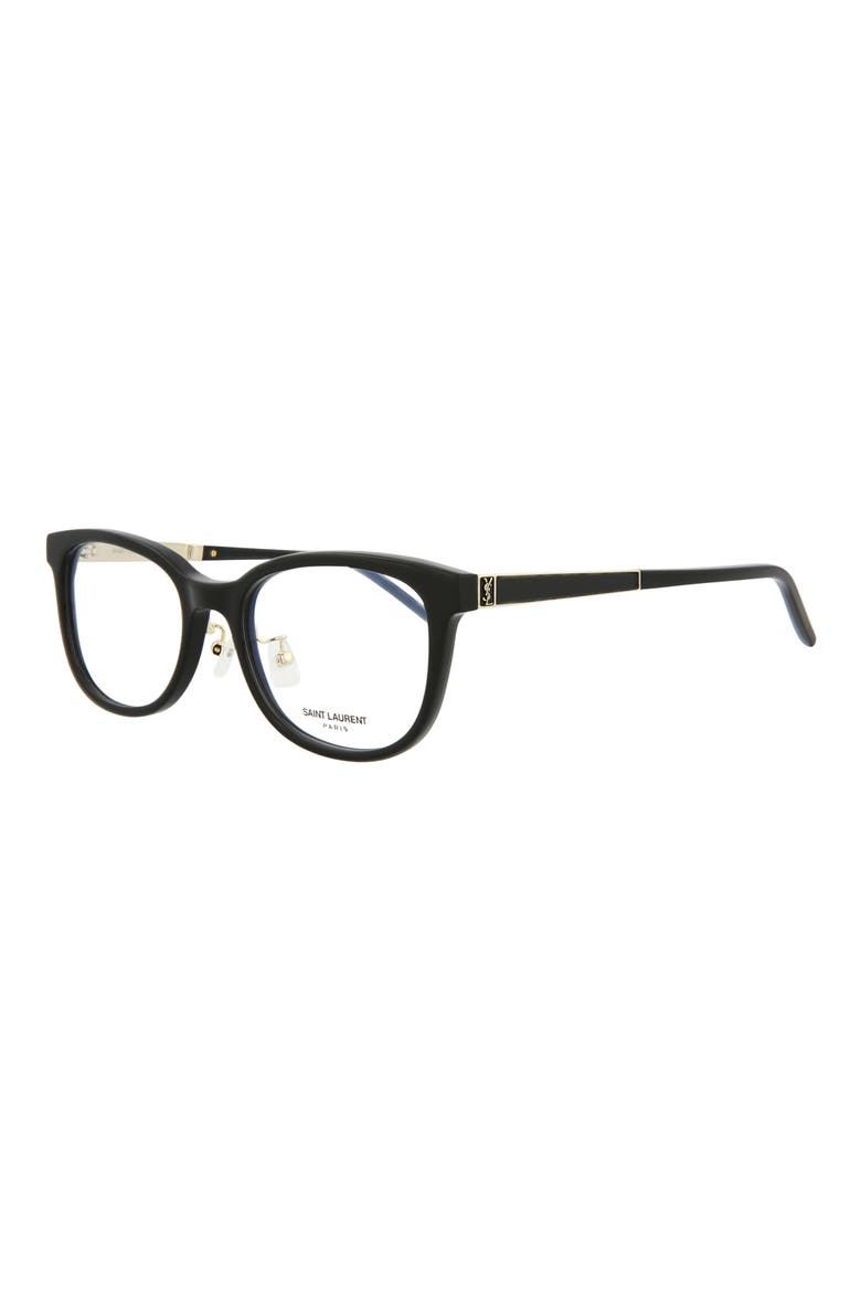Novelty 51mm Round Optical Glasses, Alternate, color, BLACK GOLD TRANSPARENT