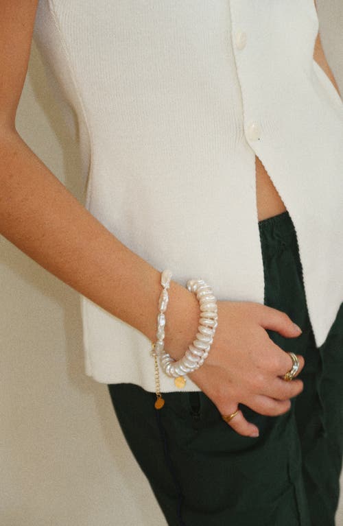 Joiana Jewelry Rondelle Pearl Bracelet In White