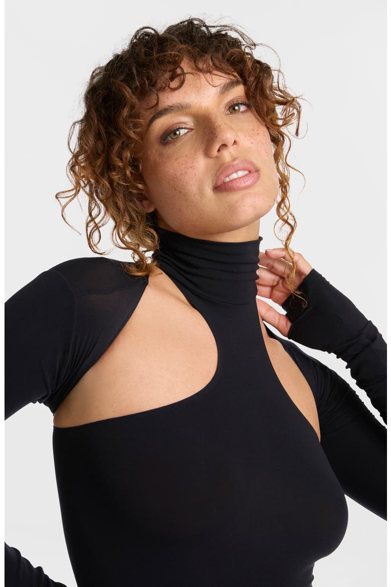 Ballet Racerback Bodysuit, Alternate, color, BLACK