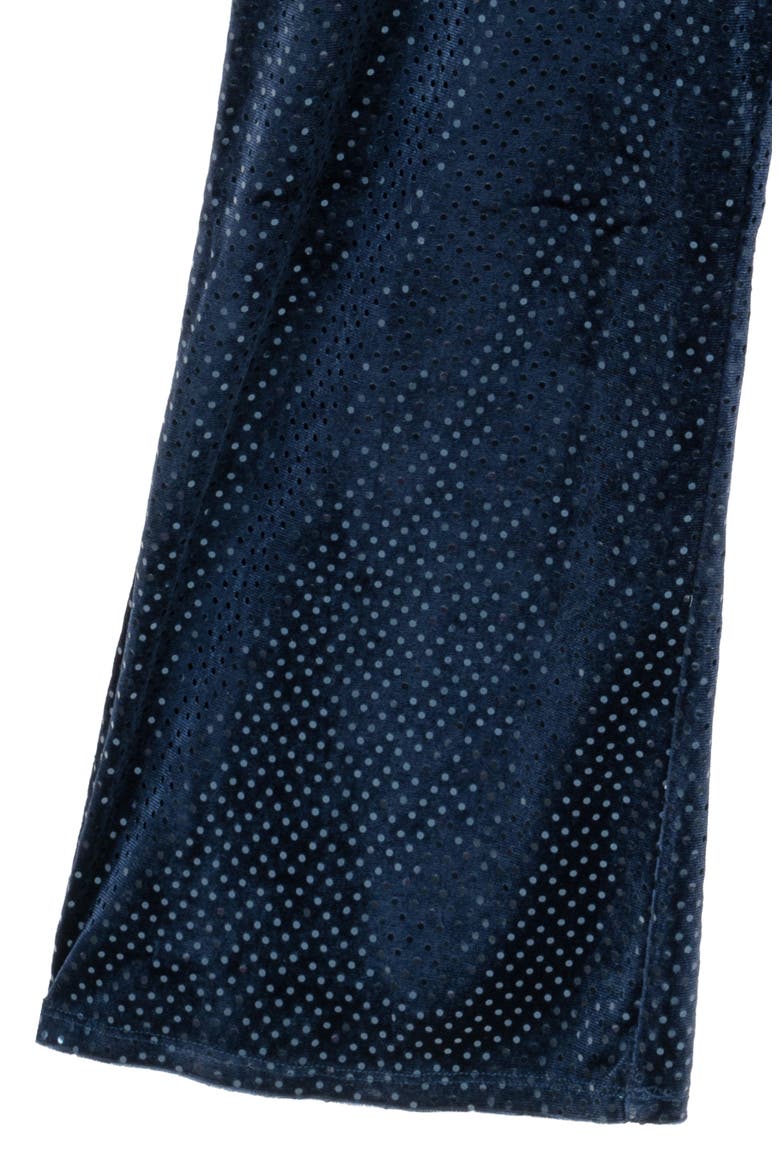 Kids' Sequin Velvet Flutter Sleeve Jumpsuit, Alternate, color, NAVY