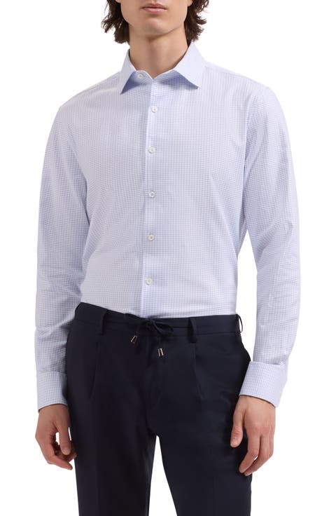 Alvin Shaped Fit Mini Check Button-Up Shirt