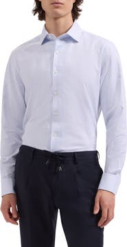 Bugatchi Alvin Shaped Fit Mini Check Button-Up Shirt