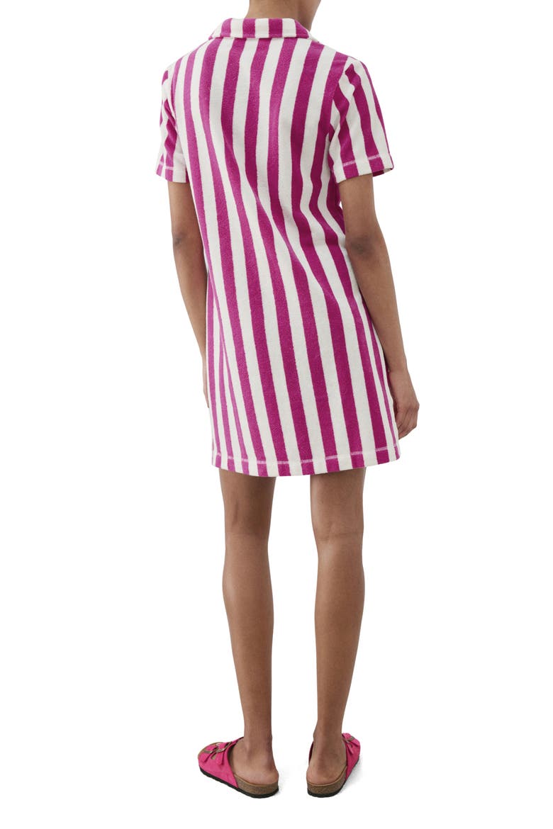 Stripe Terry Nightgown, Alternate, color, FUCHSIA