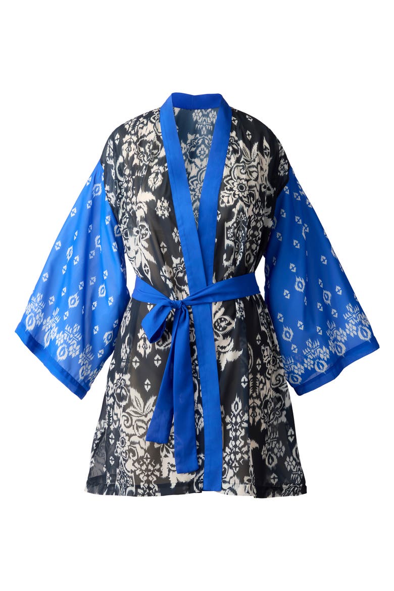 Talavera Long Sleeve Cover-Up, Alternate, color, MIDNIGHT BLUE/ WHITE