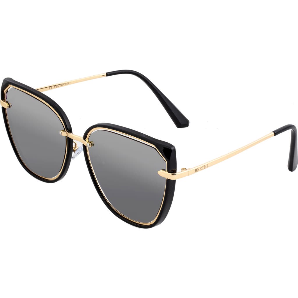 Bertha Rylee Polarized Sunglasses In Black/black