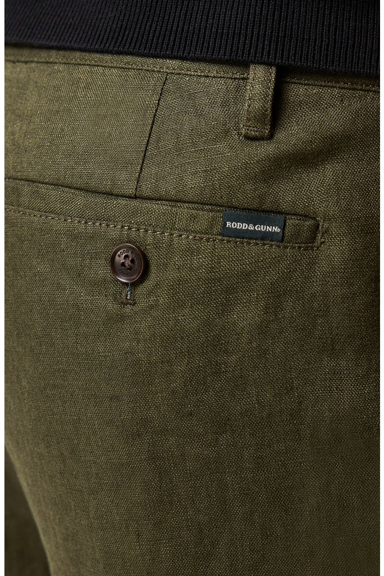 Resort Flat Front Linen Bermuda Shorts, Alternate, color, DARK OLIVE