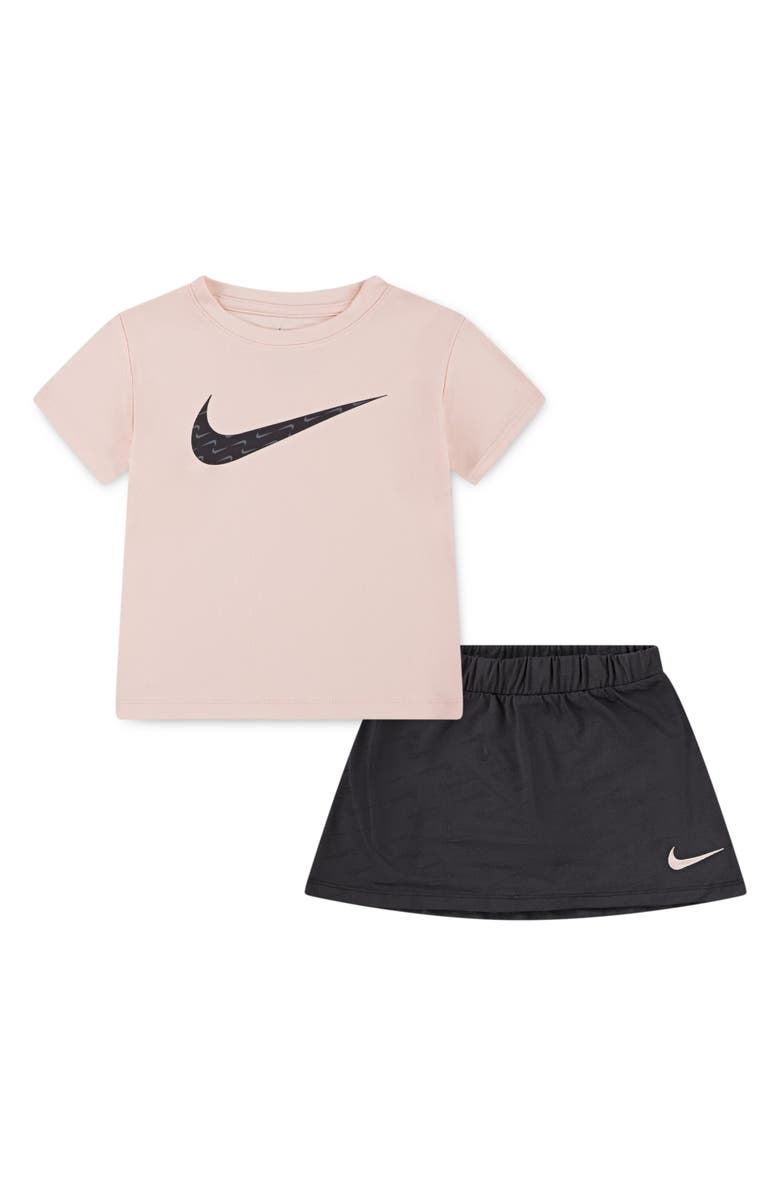 Nike Kids' Swoosh Motion Graphic T-Shirt & Mesh Scooter Skort Set, Main, color, 