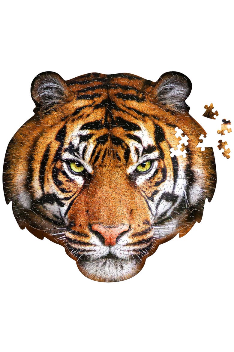 I Am Tiger 300 Pieces Animal Shaped Jigsaw Puzzle, Alternate, color, Multicolored