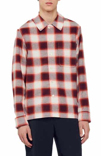 SANDRO Grunge Check Button-Up Shirt
