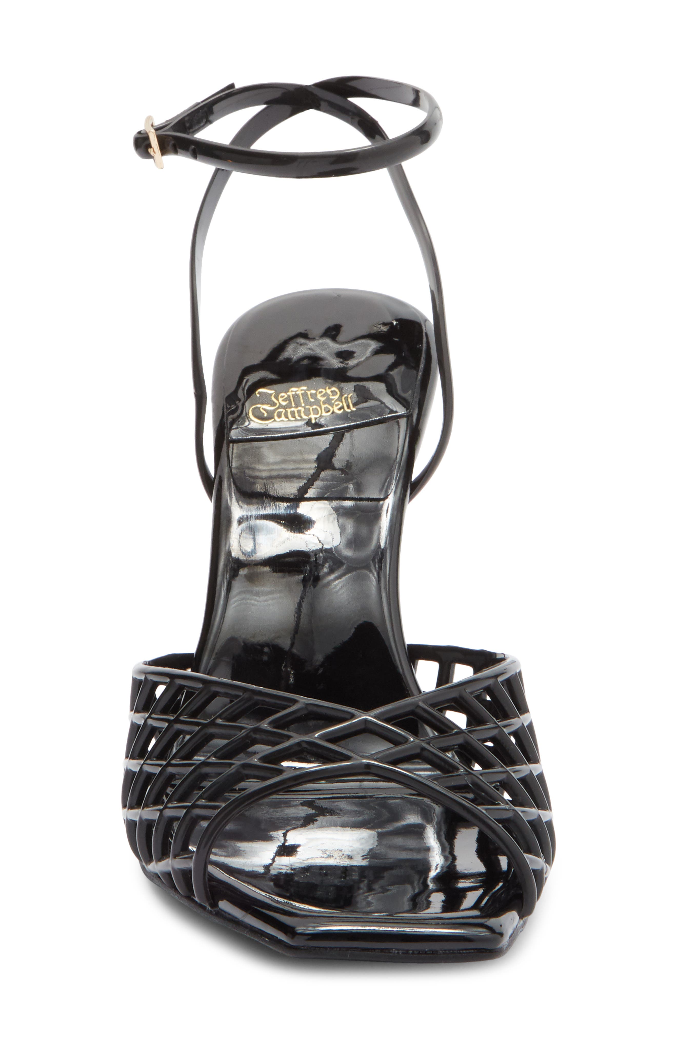 Jeffrey Campbell Lattix Ankle Strap Jelly Sandal, Alternate, color, Black
