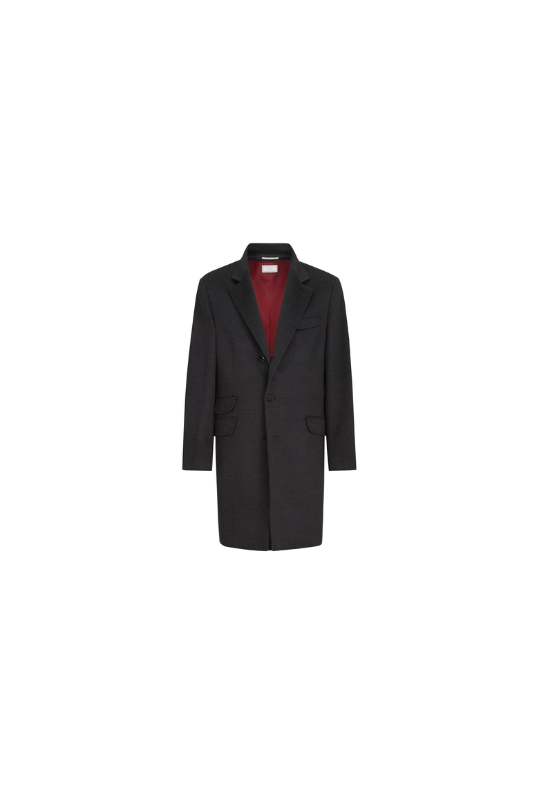 Lightweight virgin wool cloth coat, Alternate, color, Anthracite