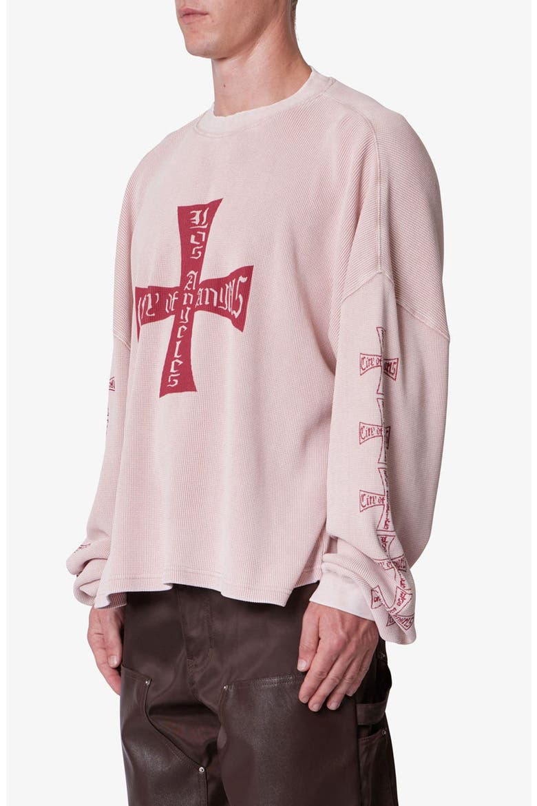 Washed LA Long Sleeve Thermal Knit T-Shirt, Alternate, color, WASHED WHITE