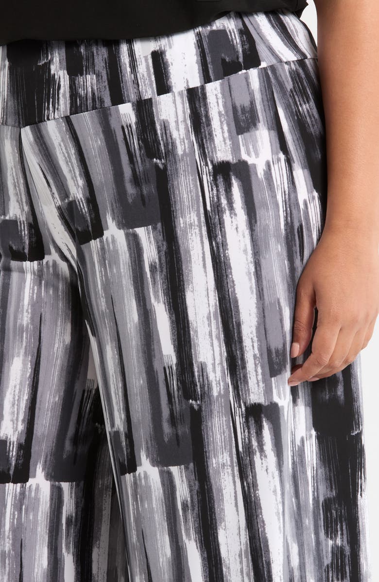 Vikki Vi Abstract Print Wide Leg Pants, Alternate, color, Brushstroke