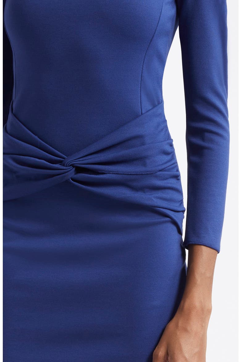 Punto Milano Gathered Waist Long Sleeve Maxi Dress, Alternate, color, COBALT BLUE
