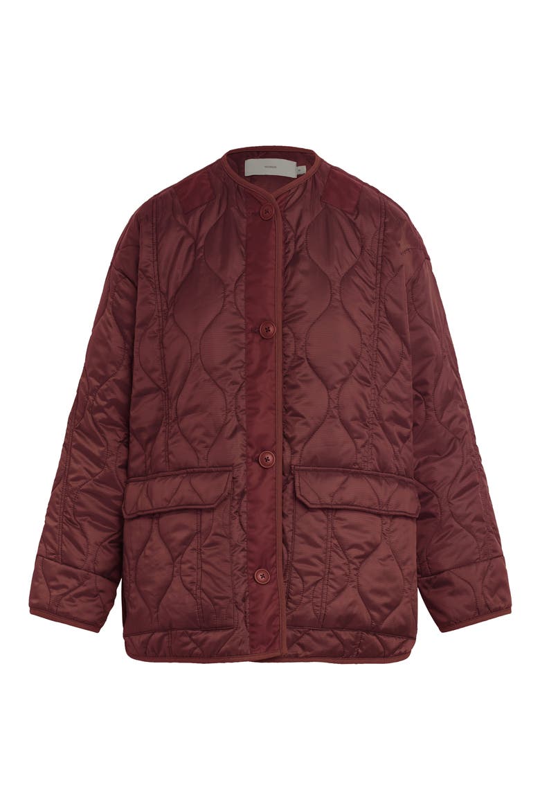 Oversize Quilted Jacket, Alternate, color, MERLOT