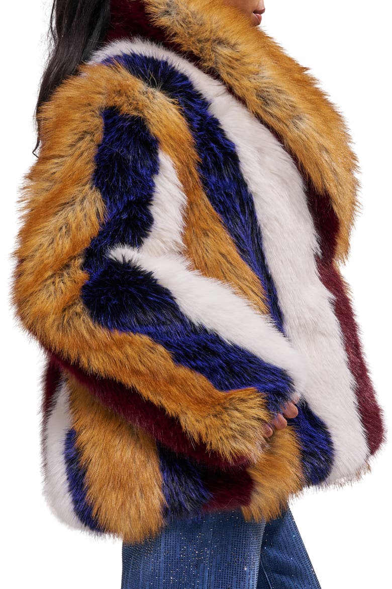 Ambria Faux Fur Jacket, Alternate, color, MULTI