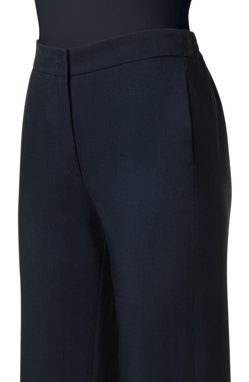 Akris Punto Courtney Stretch Pebble Crepe Bootcut Pants In Navy