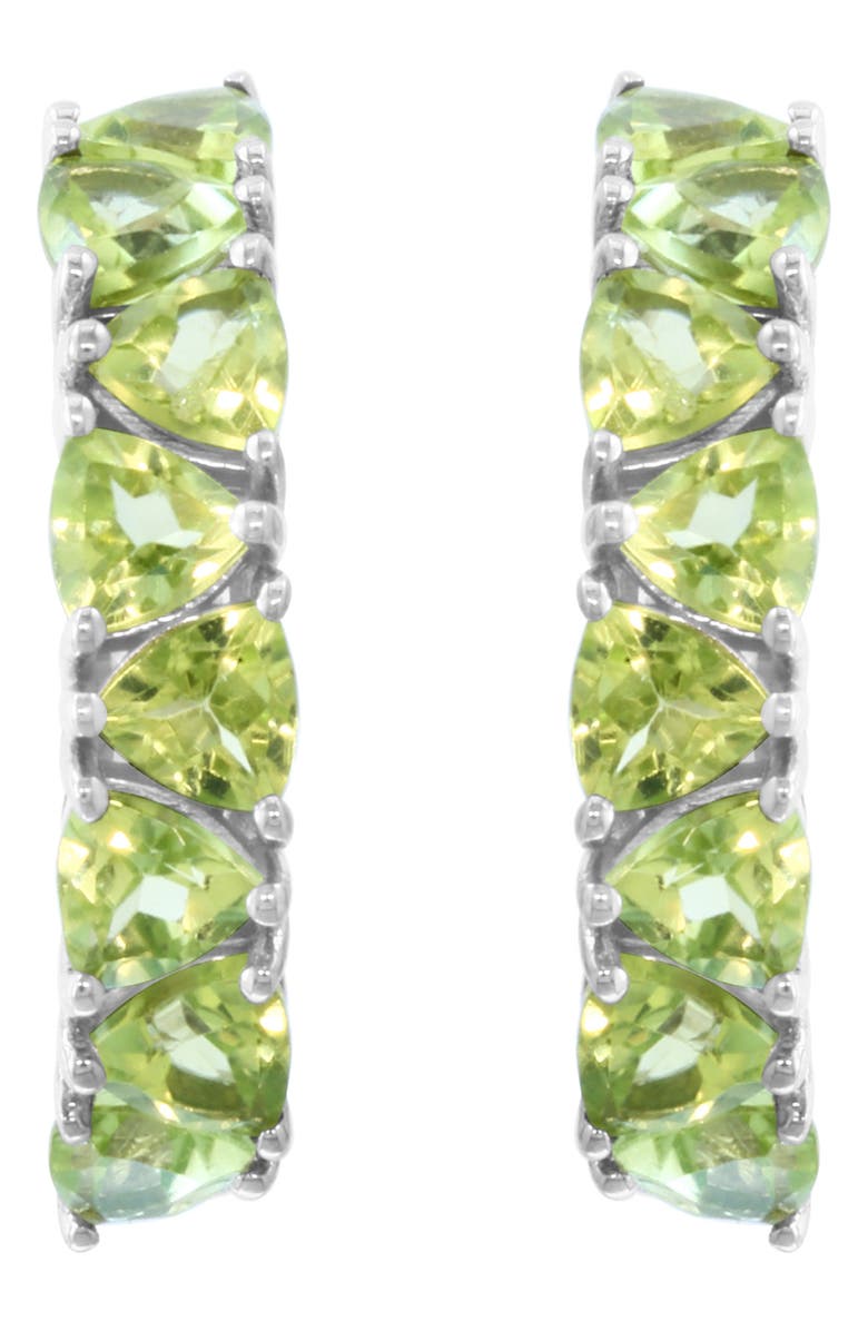 EFFY Sterling Silver Peridot Hoop Earrings, Alternate, color, Green