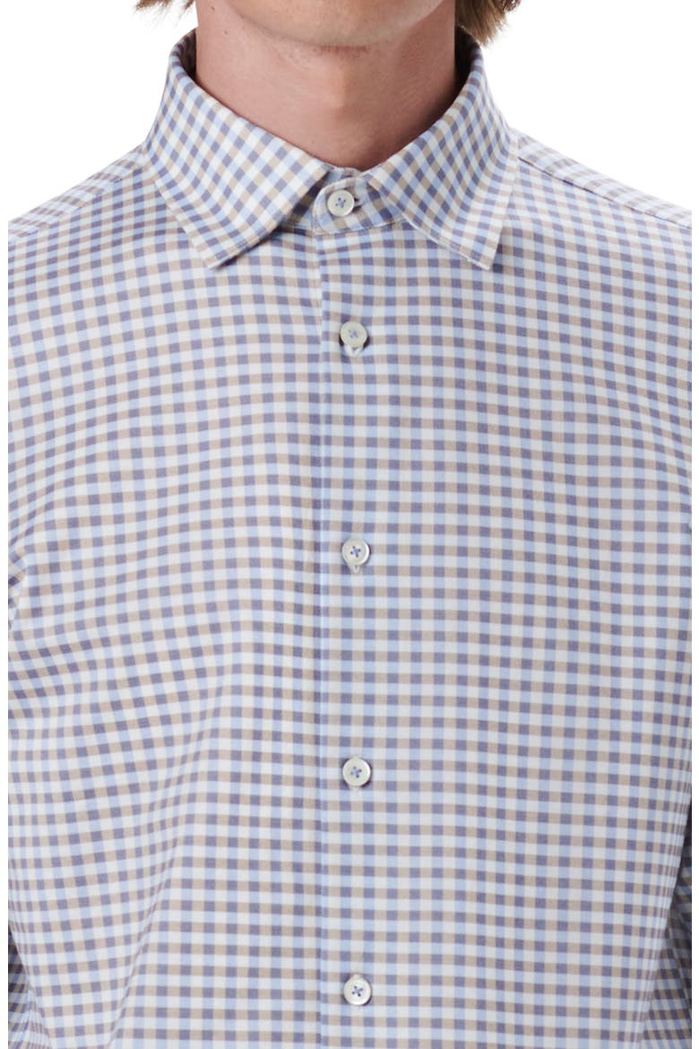 OoohCotton® Check Button-Up Shirt, Alternate, color, SAND