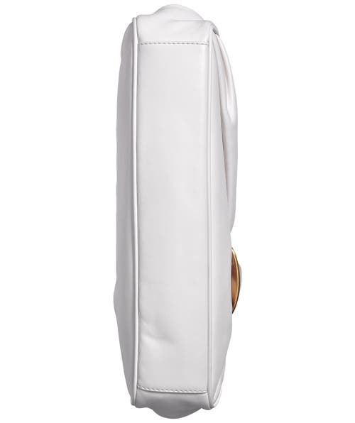 Donna Karan Bella Medium Leather Clutch In Brilliant White