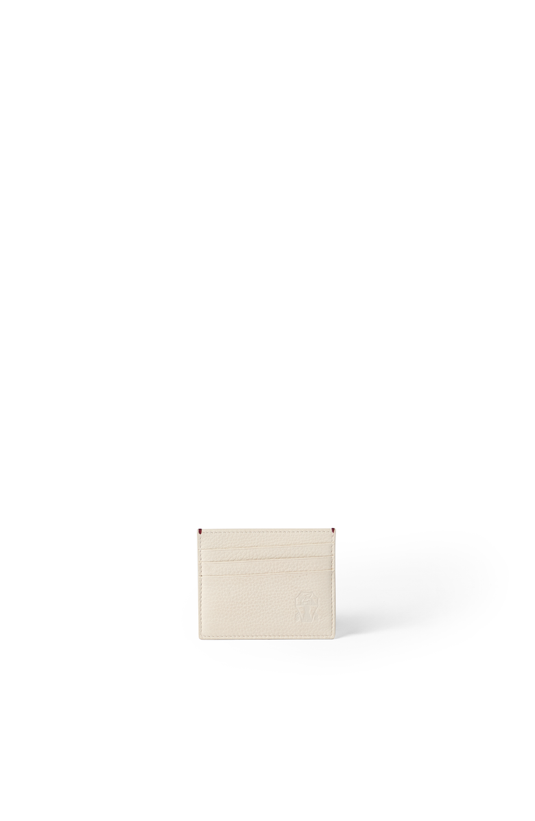 Brunello Cucinelli Calfskin card case, Main, color, Chalk