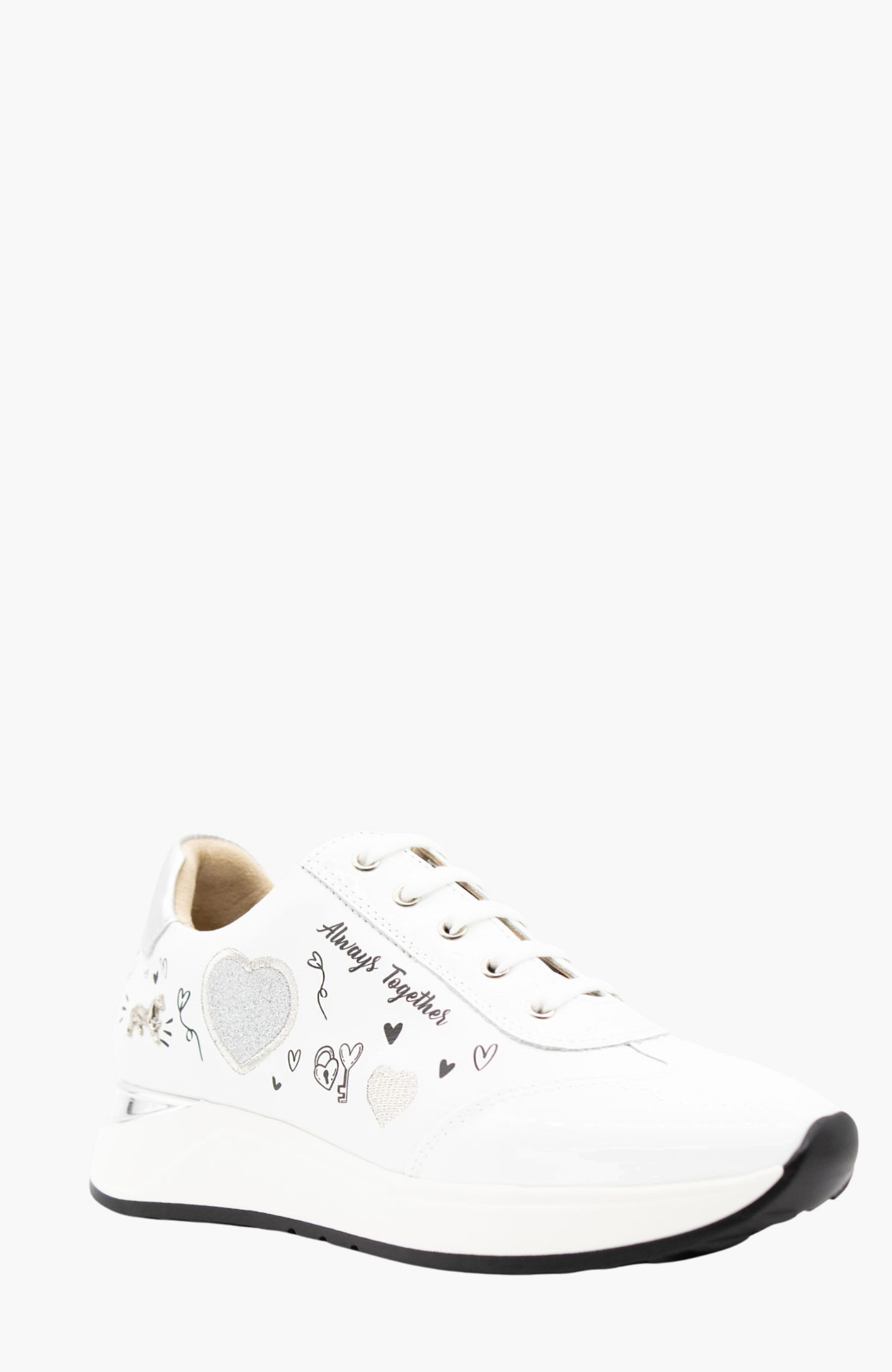 Always Together Leather Sneakers, Alternate, color, White / Silver