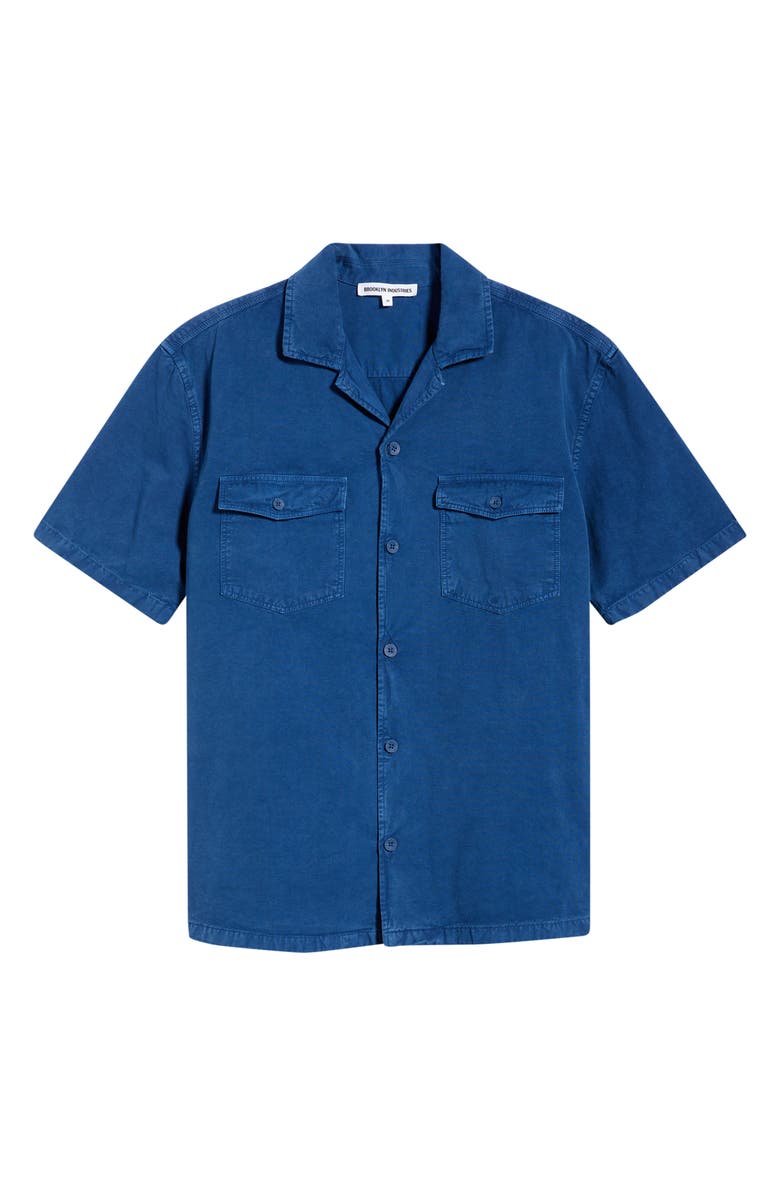 Brooklyn Industries Short Sleeve Linen Blend Button-Up Shirt, Main, color, 