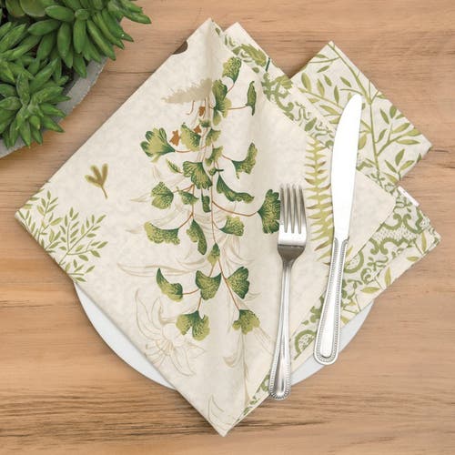 C & F Home C&f Home Althea Floral Cotton Reversible Napkin Set Of 6 In Green