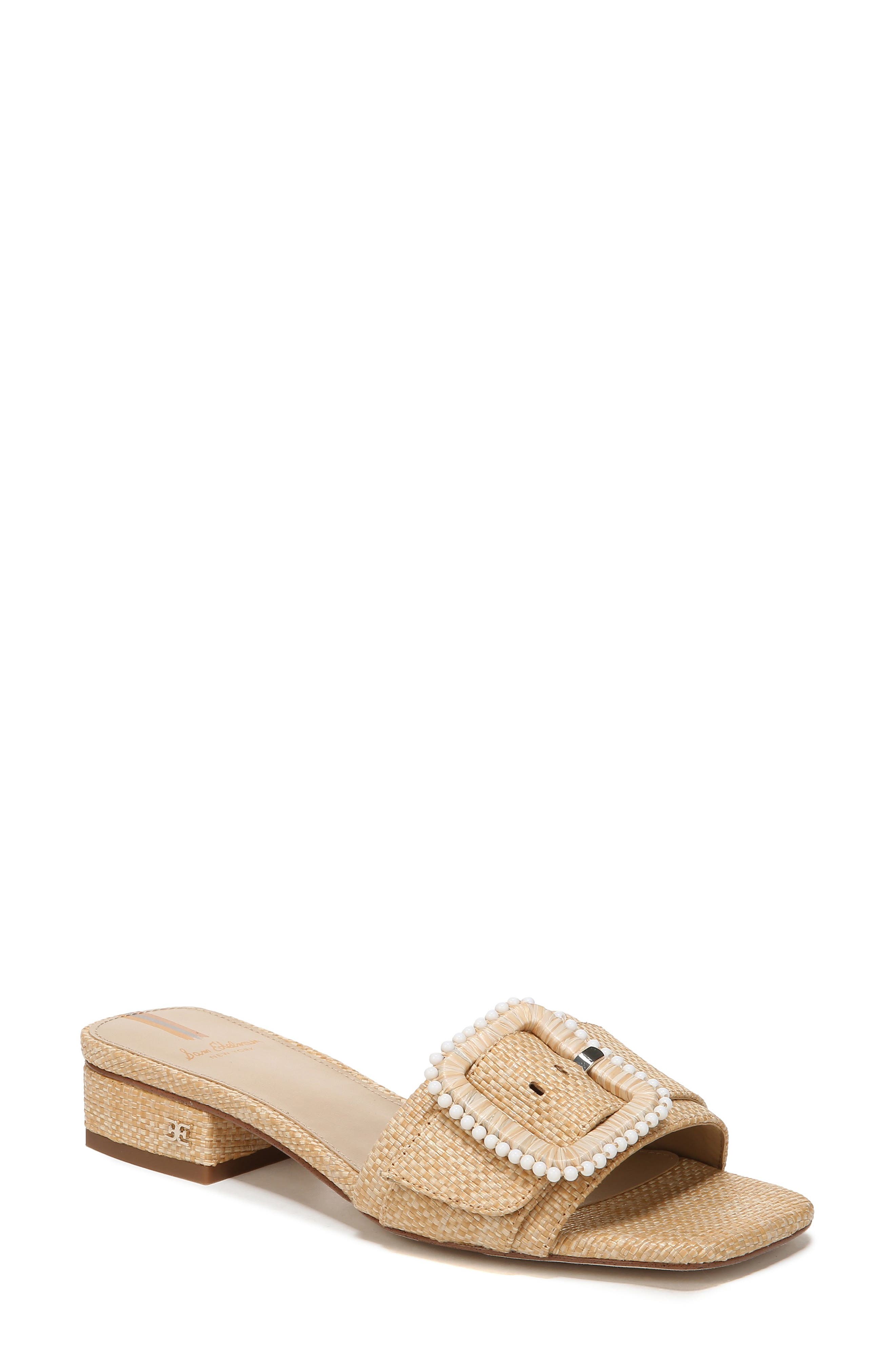 Sam Edelman Deacon Raffia Sandal, Main, color, Bleached Beechwood