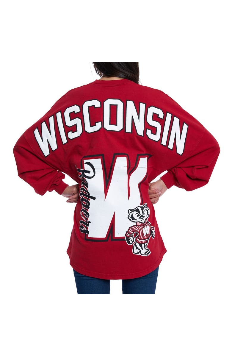 SPIRIT JERSEY Women's Red Wisconsin Badgers Loud n Proud Spirit Jersey T-Shirt, Alternate, color, 