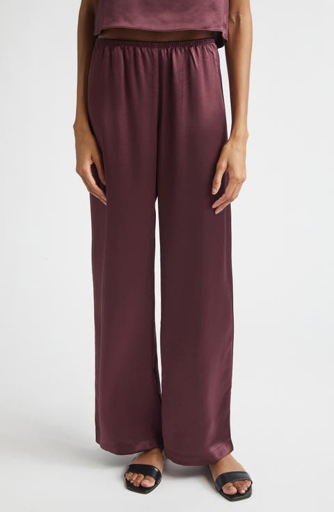 Barb Wide Leg Satin Pants