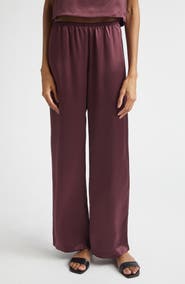 LESET Barb Wide Leg Satin Pants