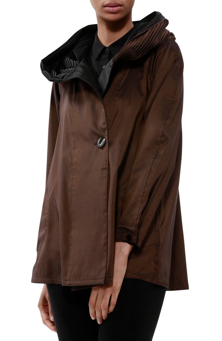 Mycra Pac Mini Donatella Reversible Hooded Raincoat, Alternate, color, Brown Black