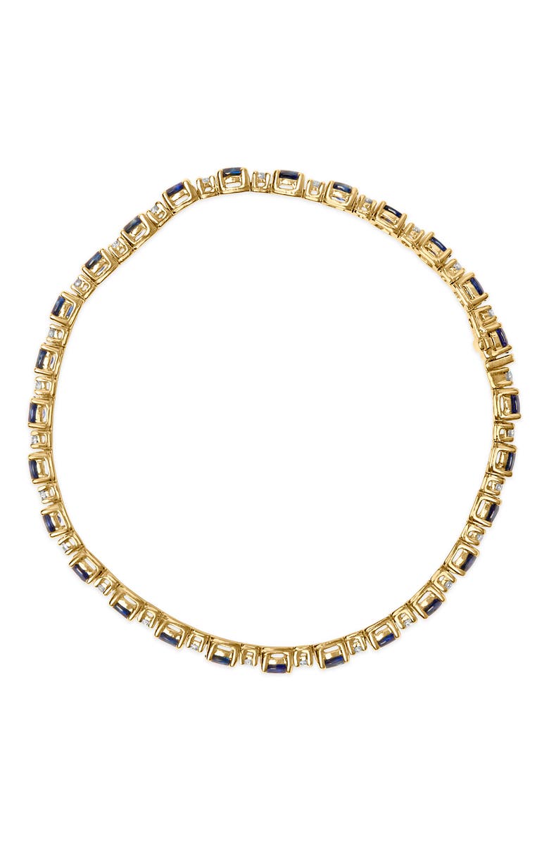 Haus of Brilliance 18K Gold 3/4 Ct Diamond & 5 1/3 Ct Sapphire Link Bracelet, Alternate, color, Yellow