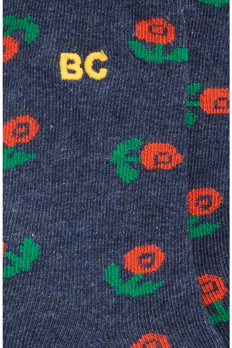 Stamp Bloom All Over Cotton Blend Crew Socks, Alternate, color, VIOLET