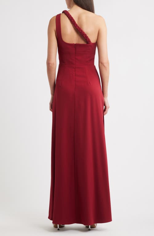 Black Halo Marion One-shoulder Gown In Red