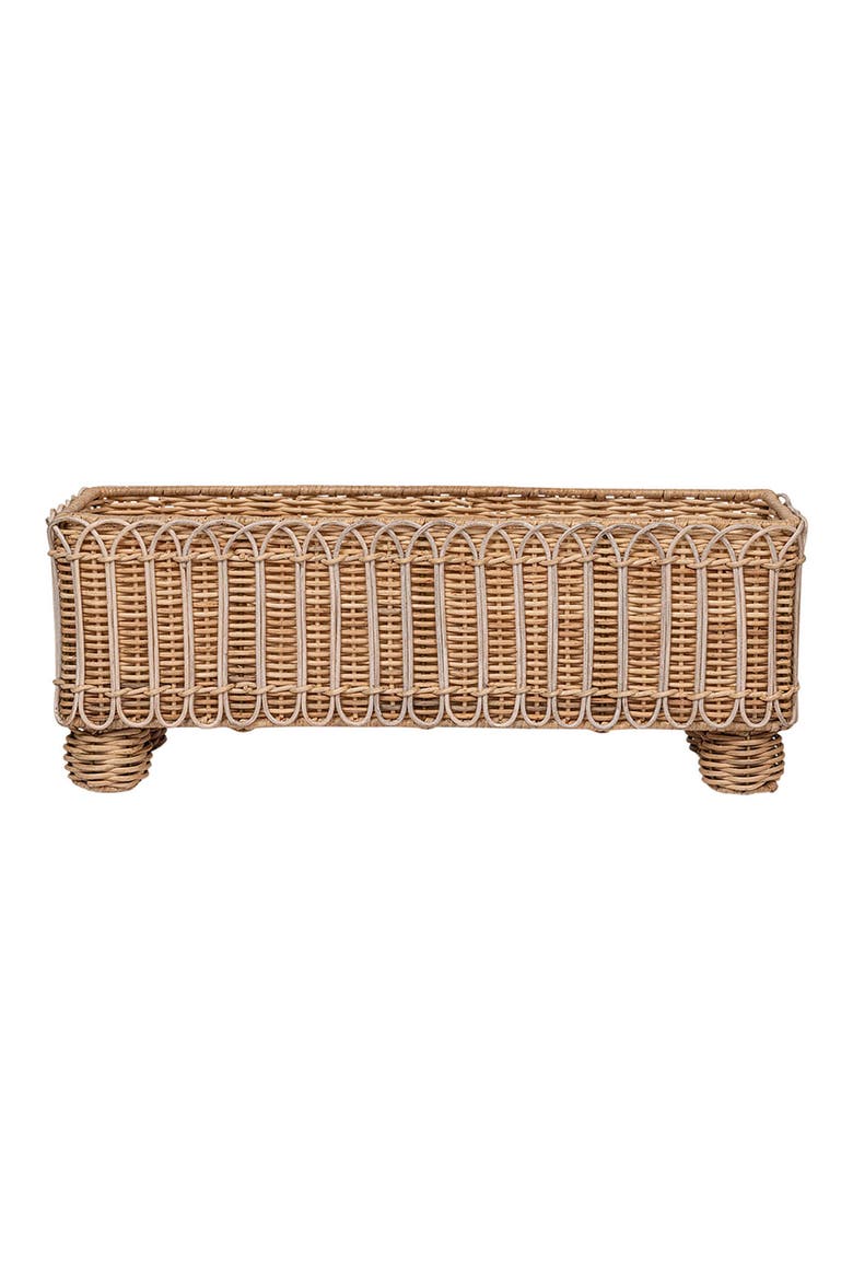 Provence Rattan Rectangular Planter, Main, color, WHITEWASH