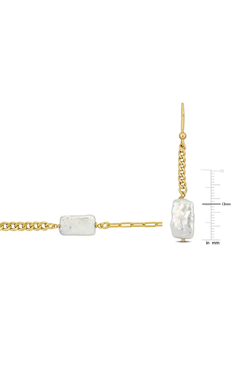 DELMAR Cultured Freshwater Pearl Curb Chain Necklace & Earrings Set, Alternate, color, Gold